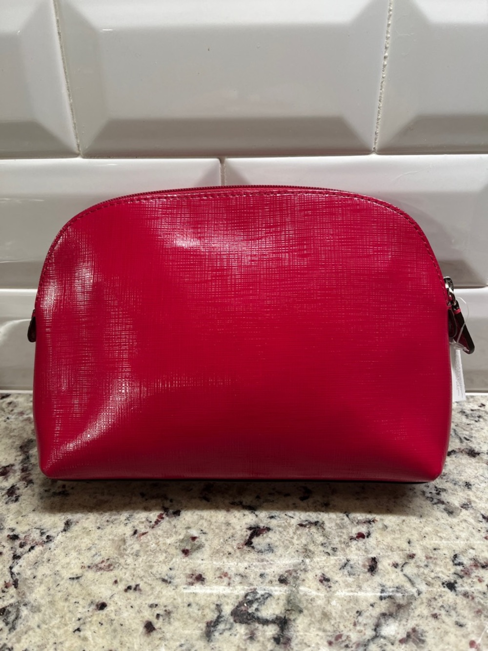 Coach Red Saffiano Patent Leather Cosmetic Case NWT - Picture 4 of 9